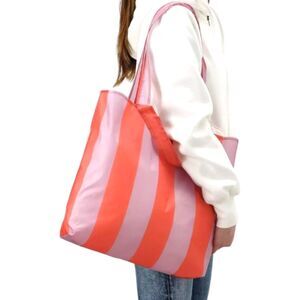 IKEA Synke Tote Shopping Bag Foldable Lightweight Reusable Orange Pink Multi Use